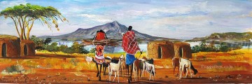 Presque la maison de l’Afrique Peinture à l'huile